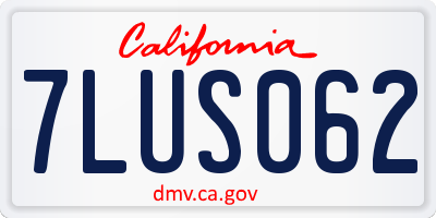 CA license plate 7LUS062