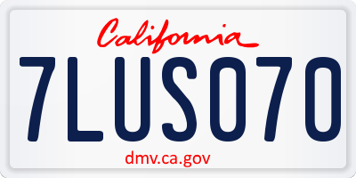 CA license plate 7LUS070