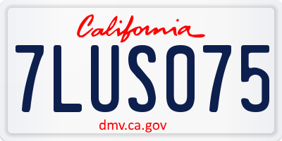 CA license plate 7LUS075