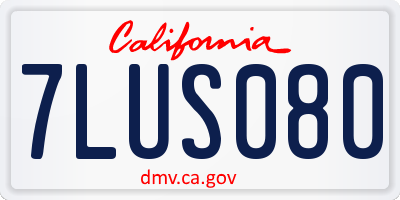 CA license plate 7LUS080