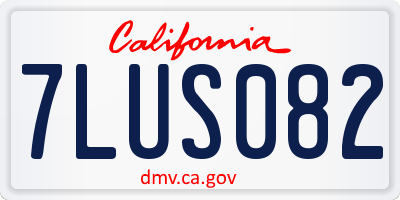 CA license plate 7LUS082