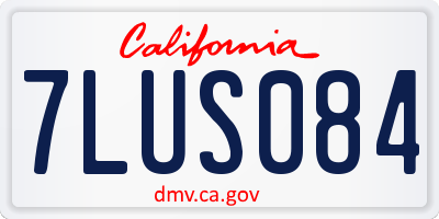 CA license plate 7LUS084
