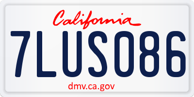 CA license plate 7LUS086