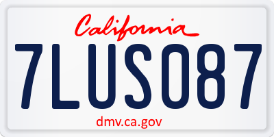CA license plate 7LUS087
