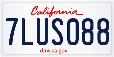 CA license plate 7LUS088