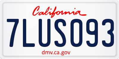 CA license plate 7LUS093