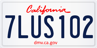 CA license plate 7LUS102