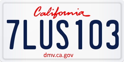 CA license plate 7LUS103