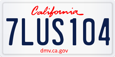 CA license plate 7LUS104