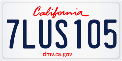CA license plate 7LUS105