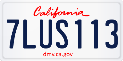 CA license plate 7LUS113