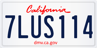 CA license plate 7LUS114