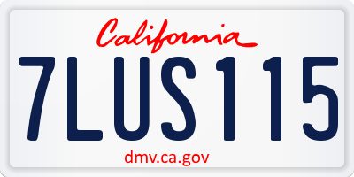 CA license plate 7LUS115