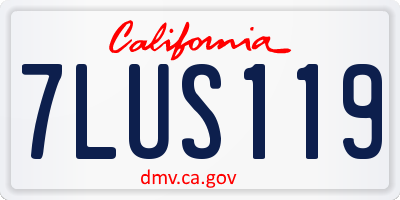 CA license plate 7LUS119