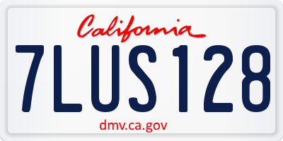 CA license plate 7LUS128