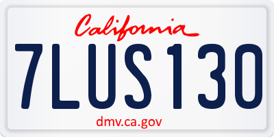 CA license plate 7LUS130