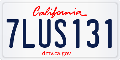 CA license plate 7LUS131