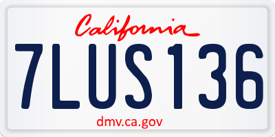 CA license plate 7LUS136