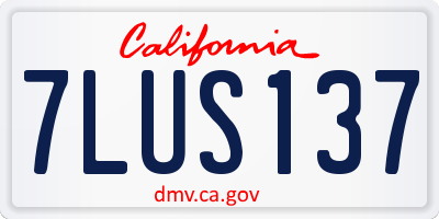 CA license plate 7LUS137