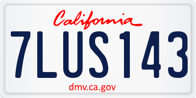 CA license plate 7LUS143