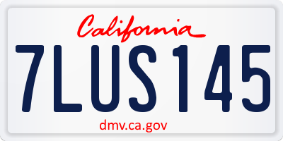 CA license plate 7LUS145