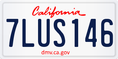 CA license plate 7LUS146