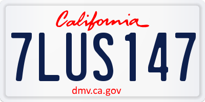 CA license plate 7LUS147