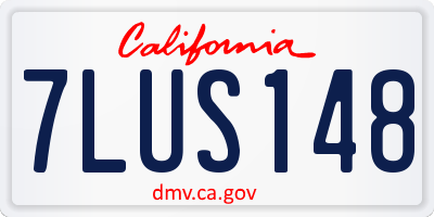 CA license plate 7LUS148