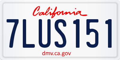 CA license plate 7LUS151