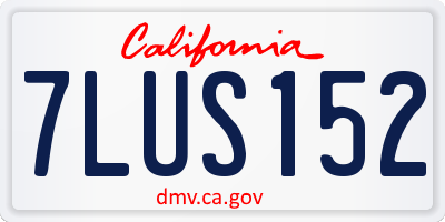 CA license plate 7LUS152