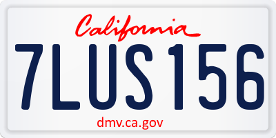 CA license plate 7LUS156