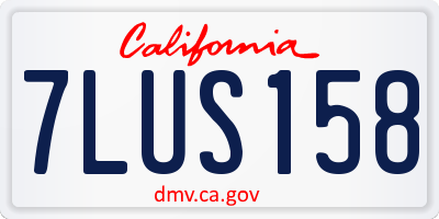 CA license plate 7LUS158