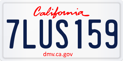 CA license plate 7LUS159