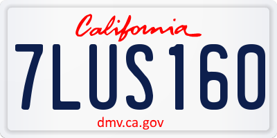 CA license plate 7LUS160