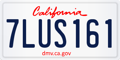 CA license plate 7LUS161