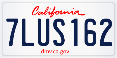 CA license plate 7LUS162