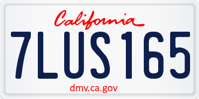 CA license plate 7LUS165