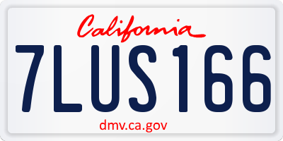 CA license plate 7LUS166