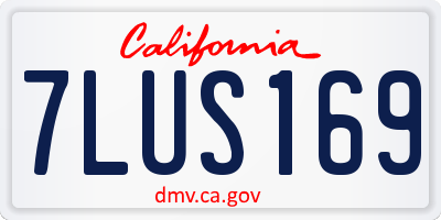 CA license plate 7LUS169
