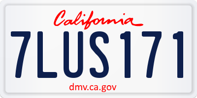 CA license plate 7LUS171