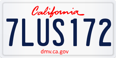 CA license plate 7LUS172