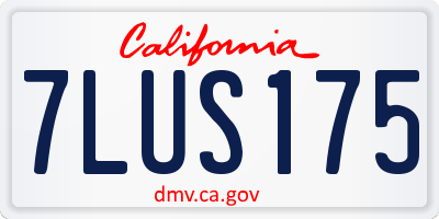 CA license plate 7LUS175