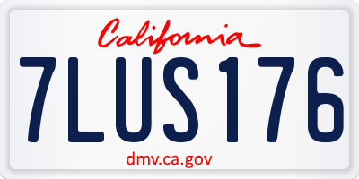 CA license plate 7LUS176