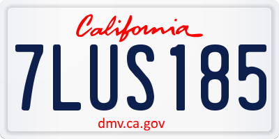 CA license plate 7LUS185