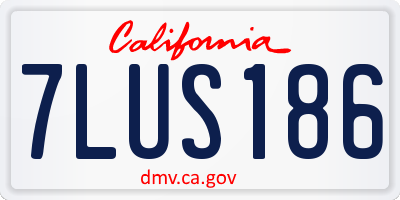 CA license plate 7LUS186