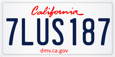 CA license plate 7LUS187
