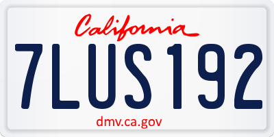 CA license plate 7LUS192