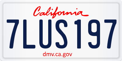CA license plate 7LUS197