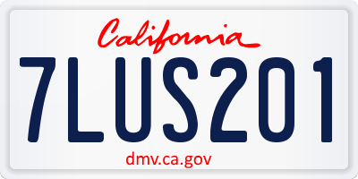 CA license plate 7LUS201