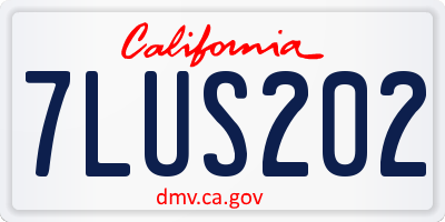 CA license plate 7LUS202